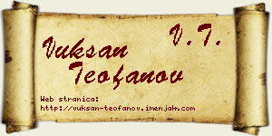 Vuksan Teofanov vizit kartica